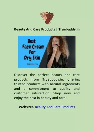 Beauty And Care Products  Truebuddy.in