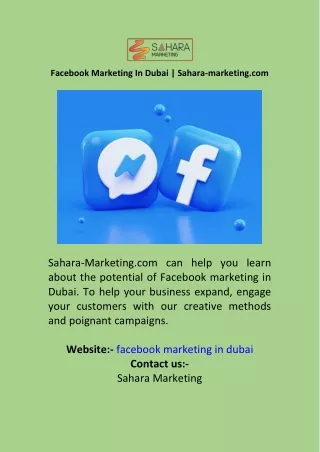 Facebook Marketing In Dubai  Sahara-marketing.com