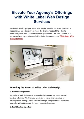 Elevate Your Agency's Offerings with White Label Web Design Services