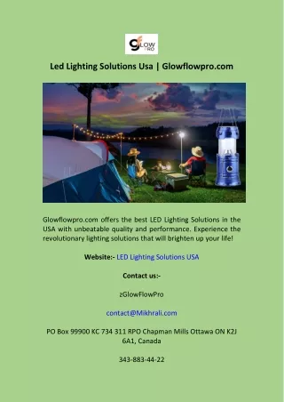 Led Lighting Solutions Usa  Glowflowpro.com