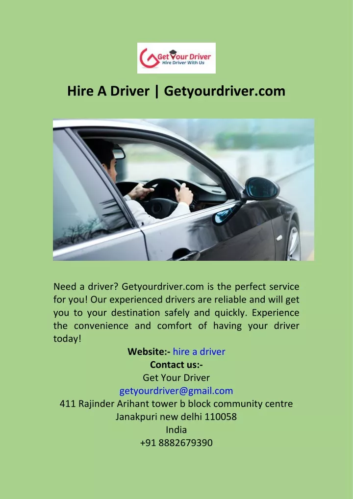 hire a driver getyourdriver com