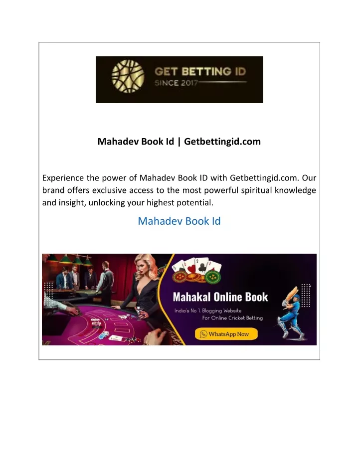 mahadev book id getbettingid com