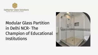 Modular Glass Partition in Delhi NCR- The Champion of Educational Institutions