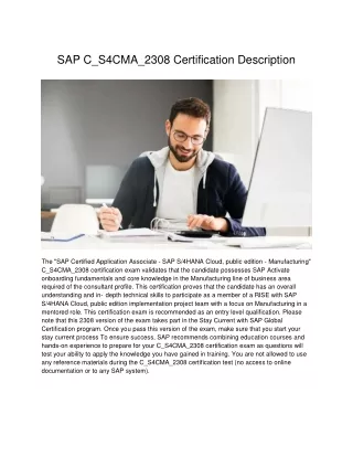 SAP C_S4CMA_2308 Certification Description