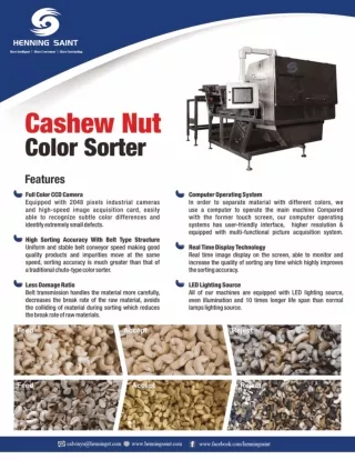 Henning Saint Cashew Color Sorter Profile