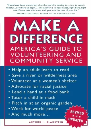 Download⚡️PDF❤️ Make a Difference: America's Guide to Volunteering and Community Service
