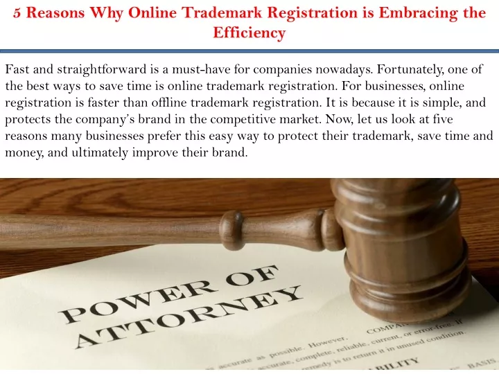 5 reasons why online trademark registration