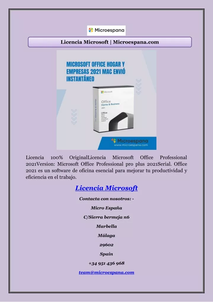 licencia microsoft microespana com