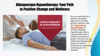 Albuquerque Hypnotherapy Your Path to Positive Change and Wellness