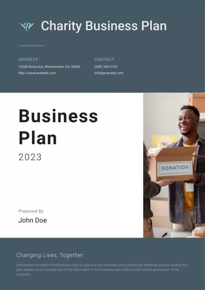 business plan charity example
