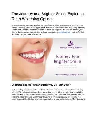 The Journey to a Brighter Smile_ Exploring Teeth Whitening Options