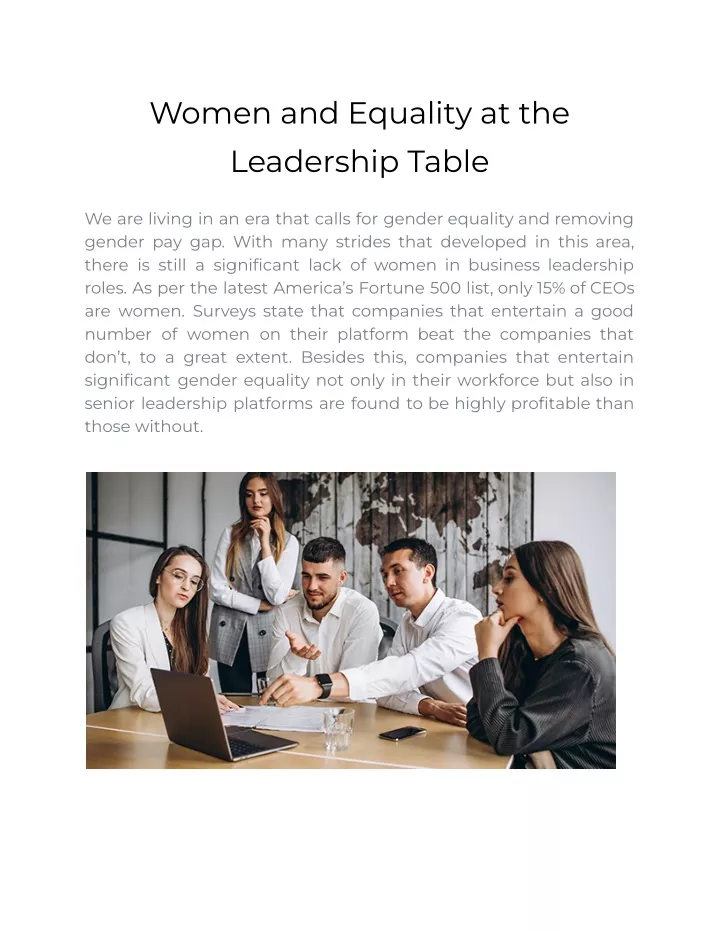 women and equality at the leadership table