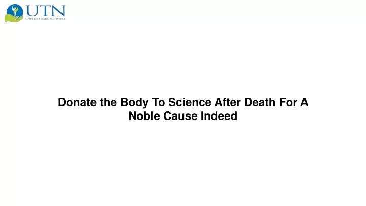 donate the body to science after death