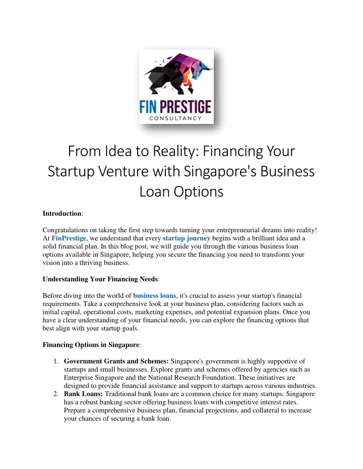 from idea to reality financing your startup