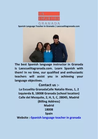 Spanish Language Teacher In Granada  Laescuelitagranada com