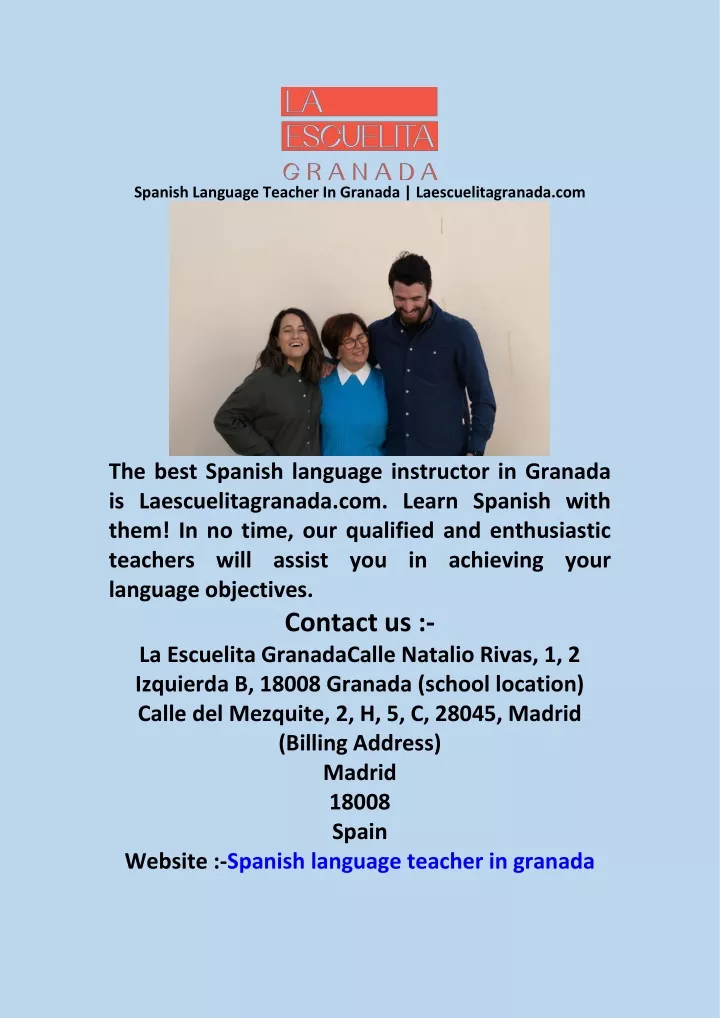 spanish language teacher in granada