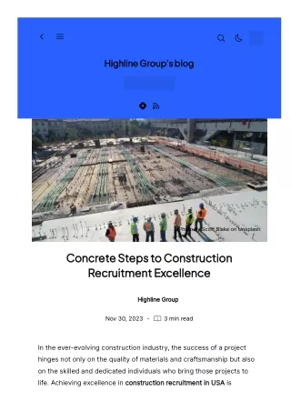 Concrete Steps to Construction Recruitment Excellence