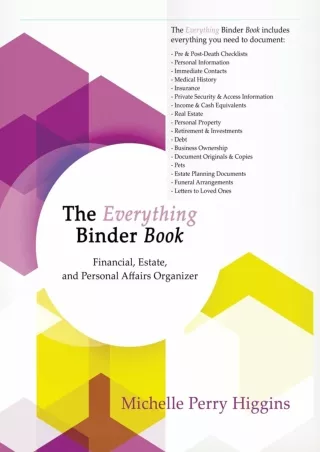 ❤READ⚡ [PDF]  The Everything Binder Book: Financial, Estate, and Personal Affair