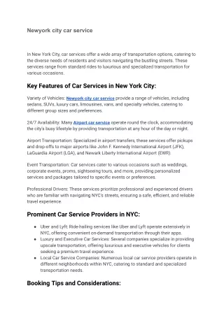 Newyork city car service