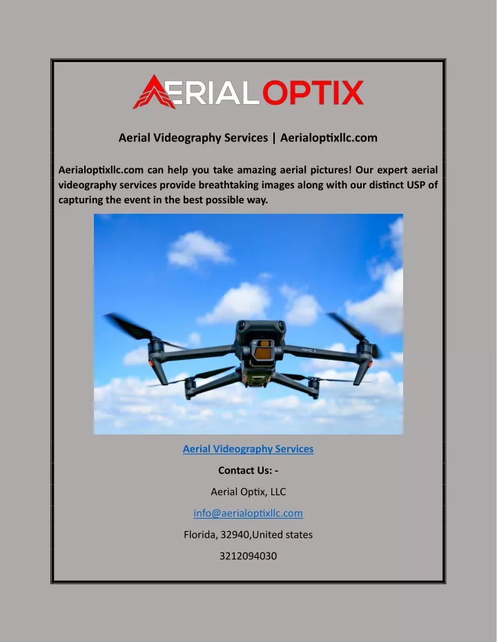 aerial videography services aerialoptixllc com