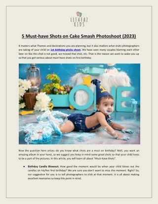 5 Must-have Shots on Cake Smash Photoshoot (2023)