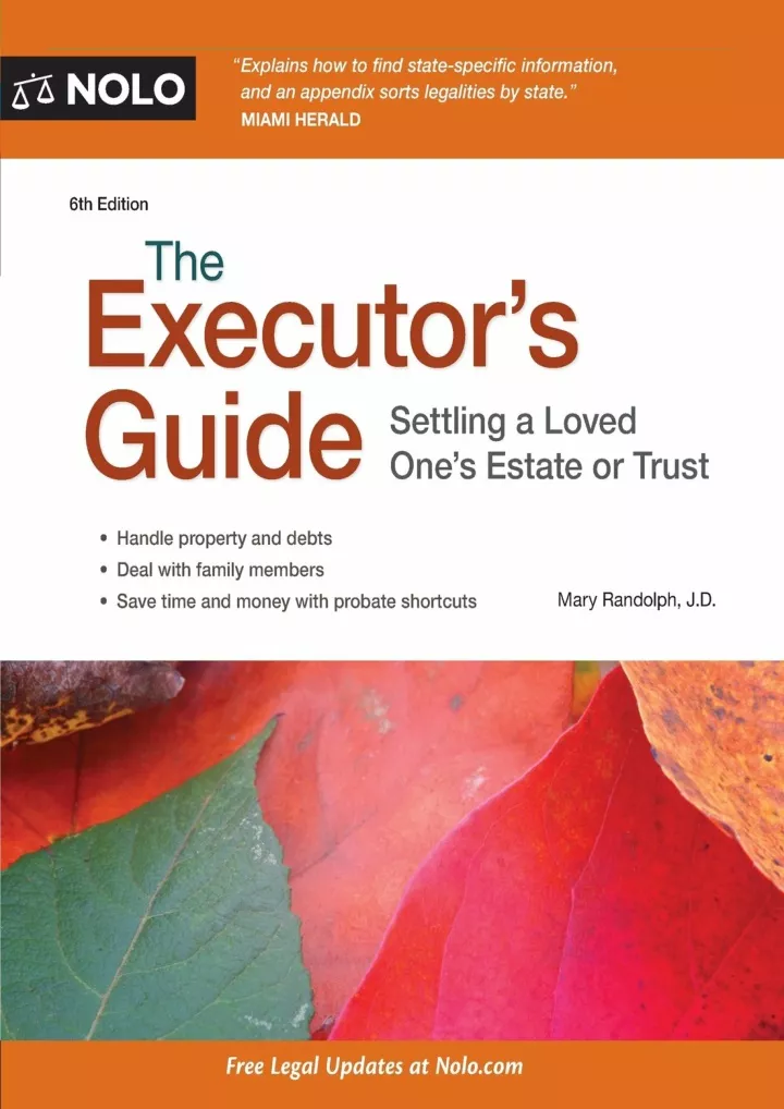 download book pdf the executor s guide settling