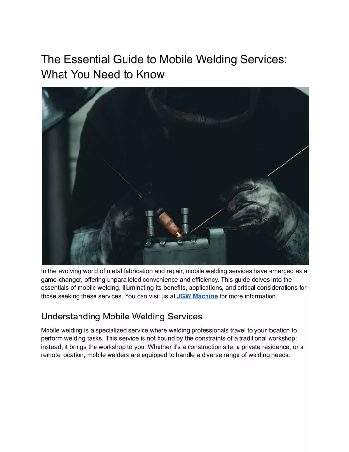 the essential guide to mobile welding services