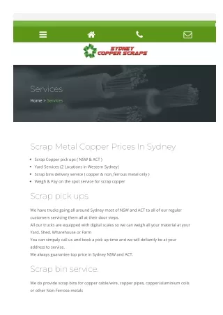Scrap Metal Copper Prices In Sydney