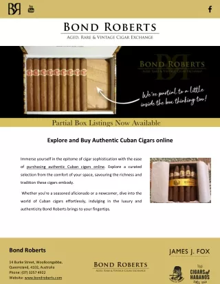 Explore and Buy Authentic Cuban Cigars online