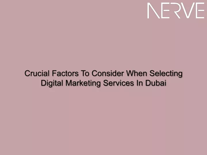 crucial factors to consider when selecting
