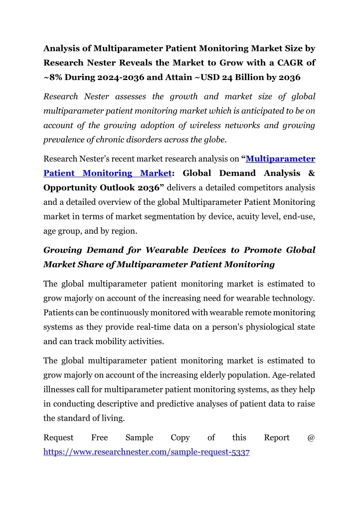 analysis of multiparameter patient monitoring