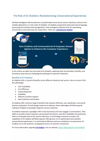 The Rise of AI Chatbots Revolutionizing Conversational Experiences