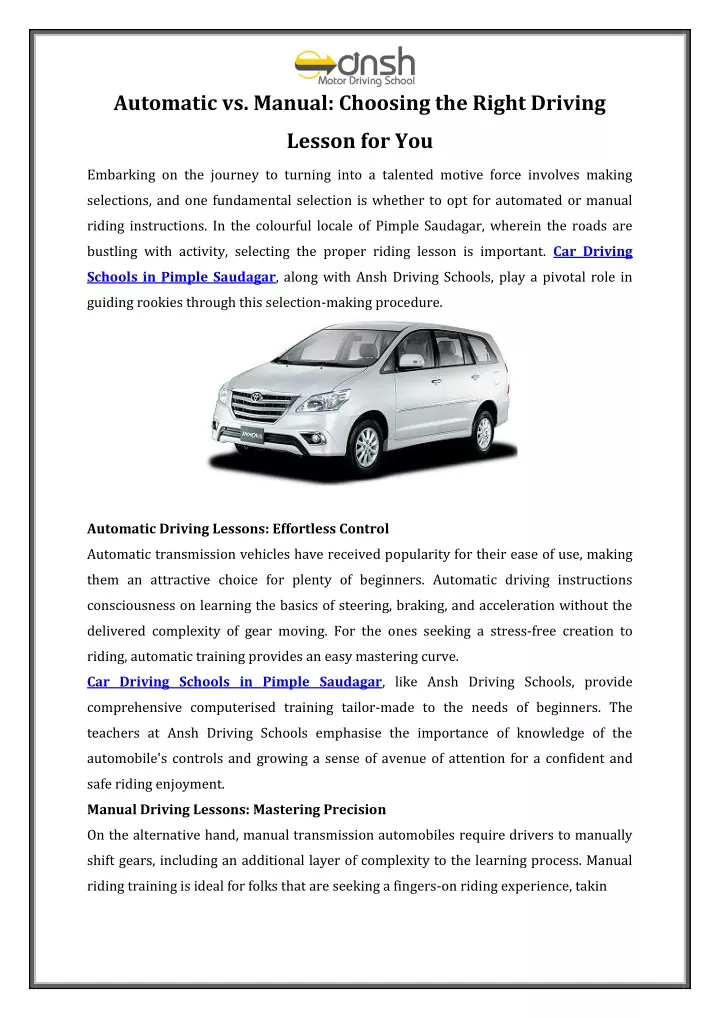 automatic vs manual choosing the right driving