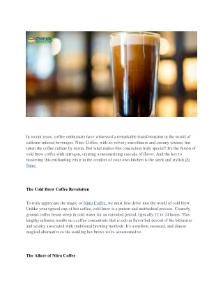 Mastering the Art of Homemade Nitro Coffee with iSi Nitro_ A Journey into Coffee Magic (1)