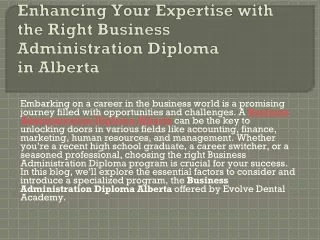 enhancing your expertise with the right business administration diploma in alberta