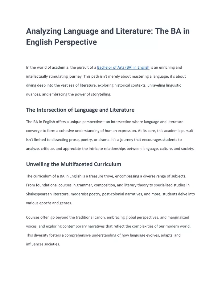 analyzing language and literature