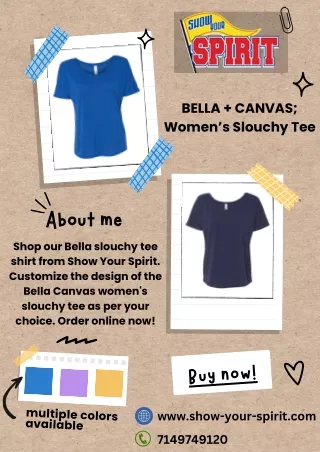 Bell Canvas Women’s Slouchy Tee | Women’s Slouchy Tee  - Show Your Spirit