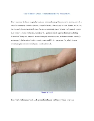 the ultimate guide to lipoma removal procedures