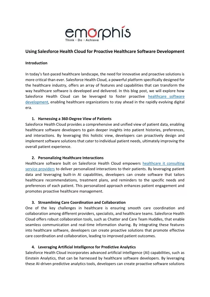 using salesforce health cloud for proactive