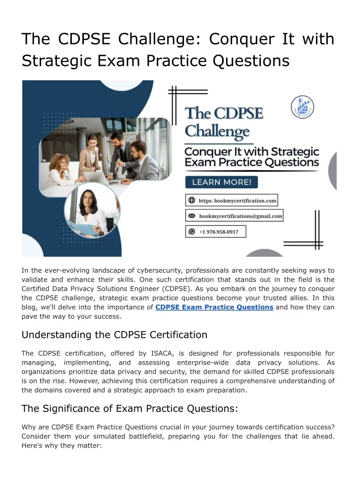 the cdpse challenge conquer it with strategic