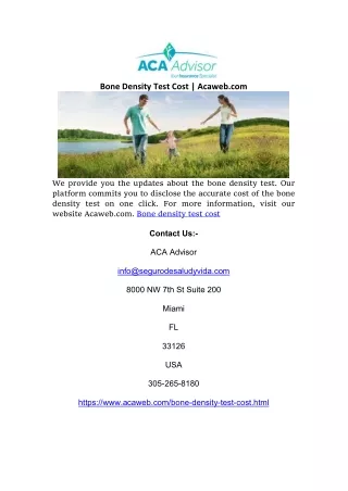 bone density test cost acaweb com