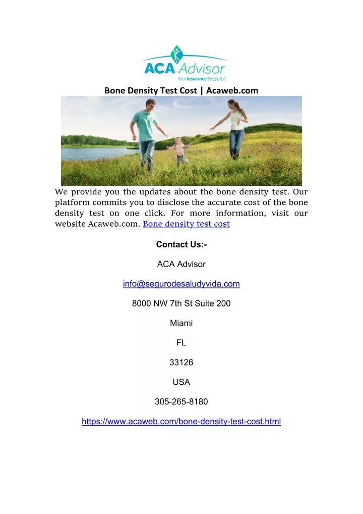 bone density test cost acaweb com