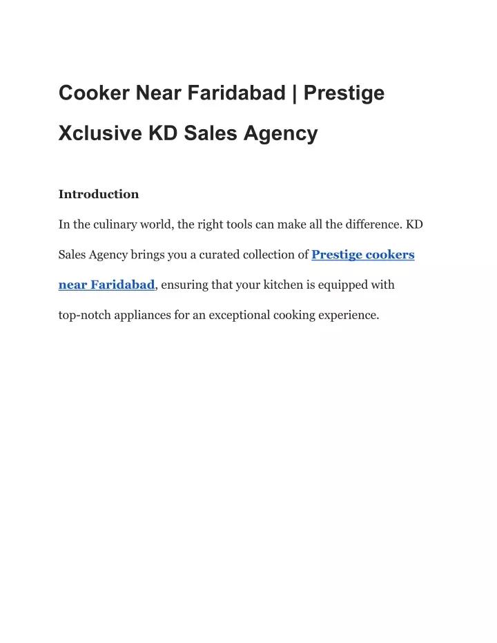 cooker near faridabad prestige
