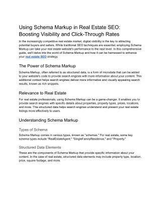 Using Schema Markup in Real Estate SEO