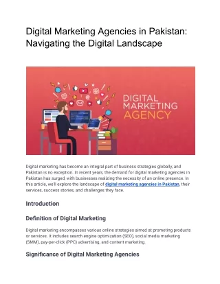 Digital Marketing Agencies in Pakistan_ Navigating the Digital Landscape