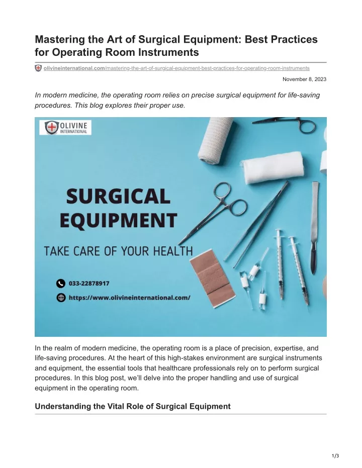 mastering the art of surgical equipment best