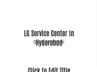 LG Service Center In Hyderabad