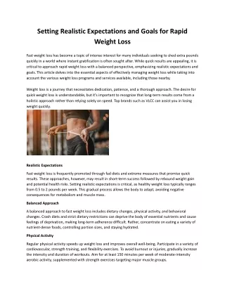 VLCC Weight Loss Mastery