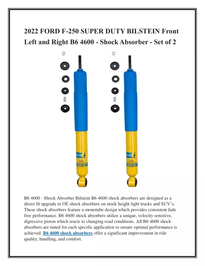 2022 ford f 250 super duty bilstein front left