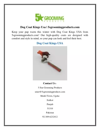 Dog Coat Kings Usa  5sgroomingproducts.com